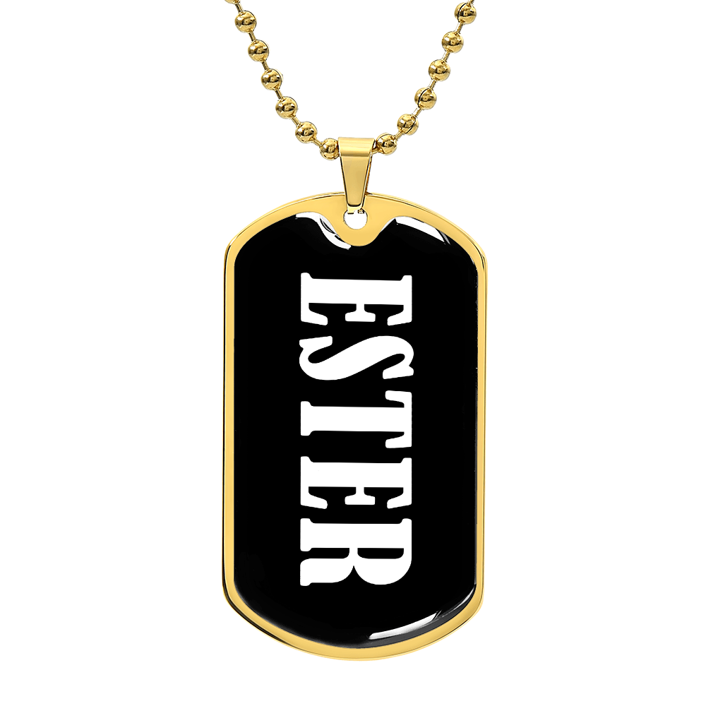 Ester v03 - 18k Gold Finished Luxury Dog Tag Necklace
