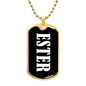 Ester v03 - 18k Gold Finished Luxury Dog Tag Necklace