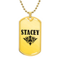 Stacey v01a - 18k Gold Finished Luxury Dog Tag Necklace