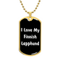 Love My Finnish Lapphund v6 - 18k Gold Finished Luxury Dog Tag Necklace