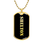 Shelton v2 - 18k Gold Finished Luxury Dog Tag Necklace