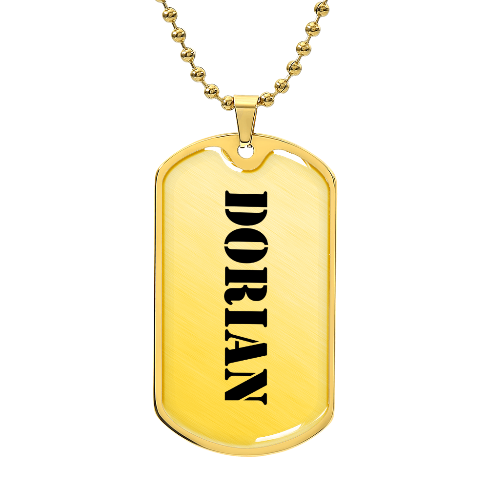 Dorian - 18k Gold Finished Luxury Dog Tag Necklace