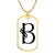 Initial B v001-34 - 18k Gold Finished Luxury Dog Tag Necklace