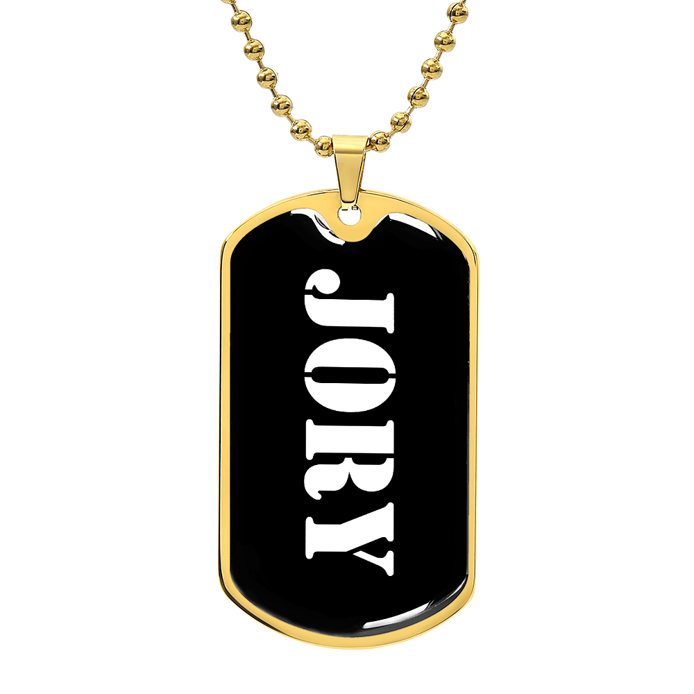 Jory v3 - 18k Gold Finished Luxury Dog Tag Necklace