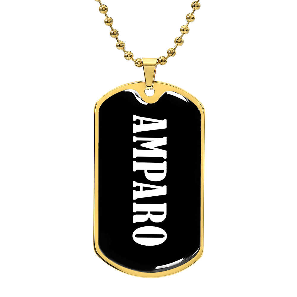 Amparo v03 - 18k Gold Finished Luxury Dog Tag Necklace