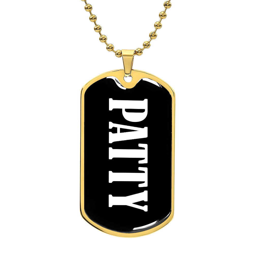 Patty v01w - 18k Gold Finished Luxury Dog Tag Necklace