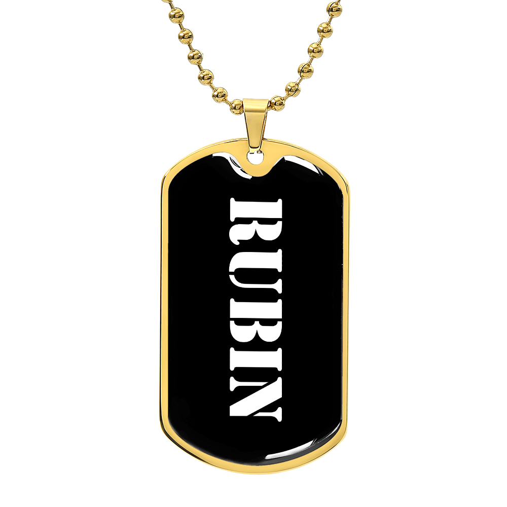 Rubin v3 - 18k Gold Finished Luxury Dog Tag Necklace