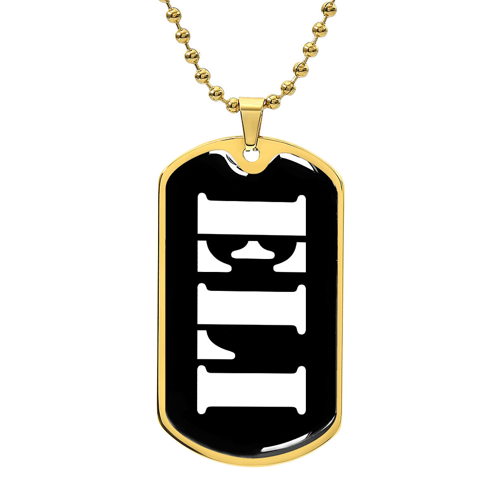 Eli v3 - 18k Gold Finished Luxury Dog Tag Necklace