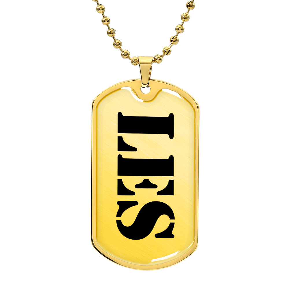 Les - 18k Gold Finished Luxury Dog Tag Necklace