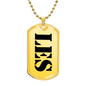 Les - 18k Gold Finished Luxury Dog Tag Necklace