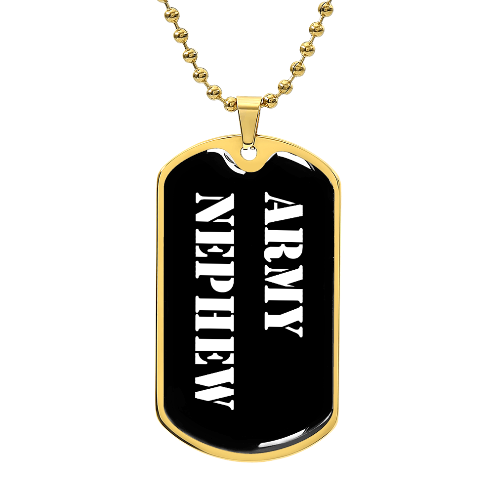 Army Nephew v3 - 18k Gold Finished Luxury Dog Tag Necklace