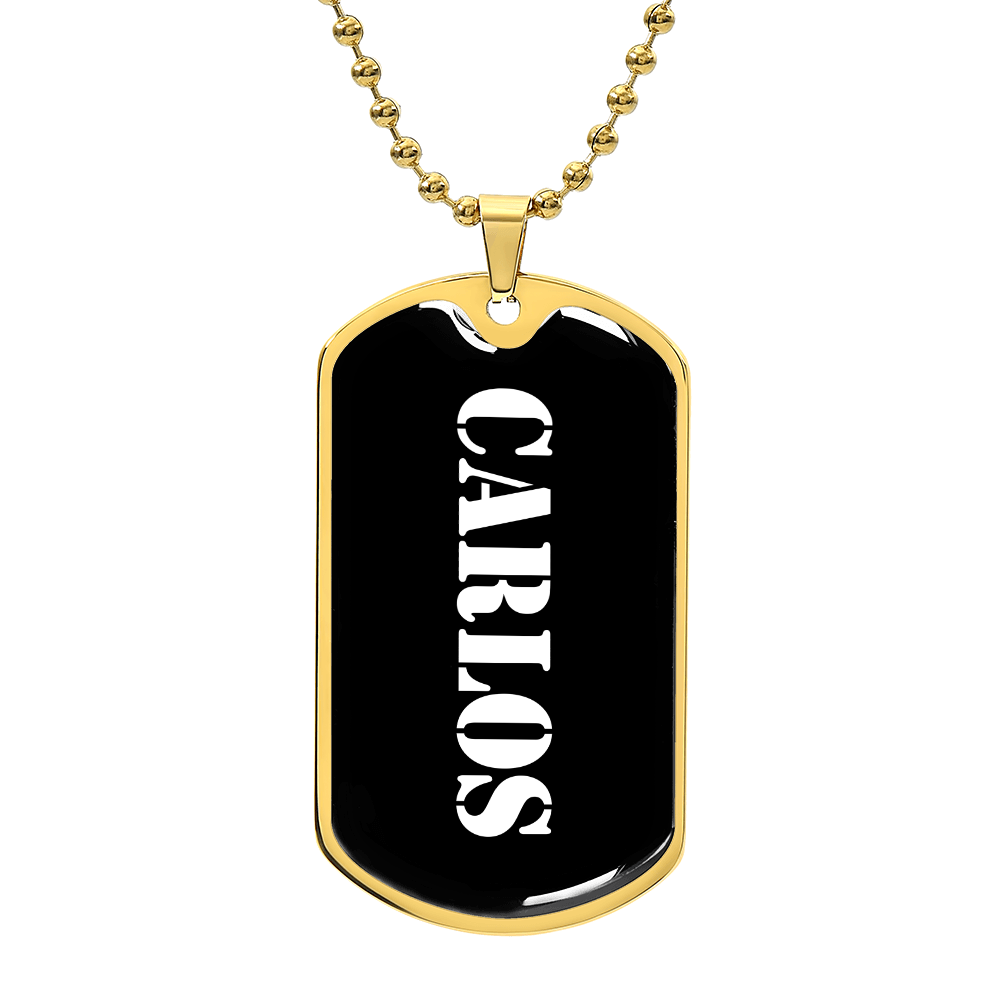 Carlos v3 - 18k Gold Finished Luxury Dog Tag Necklace