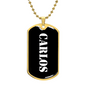 Carlos v3 - 18k Gold Finished Luxury Dog Tag Necklace