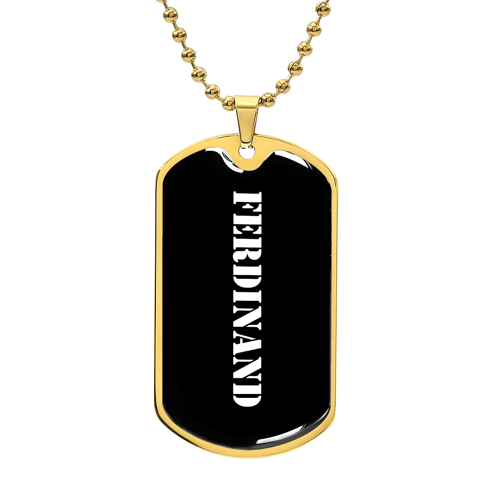 Ferdinand v3 - 18k Gold Finished Luxury Dog Tag Necklace