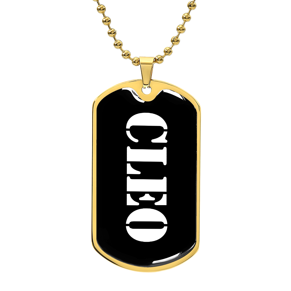Cleo v3 - 18k Gold Finished Luxury Dog Tag Necklace