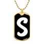 Initial S v3b - 18k Gold Finished Luxury Dog Tag Necklace