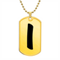 Initial I v1b - 18k Gold Finished Luxury Dog Tag Necklace