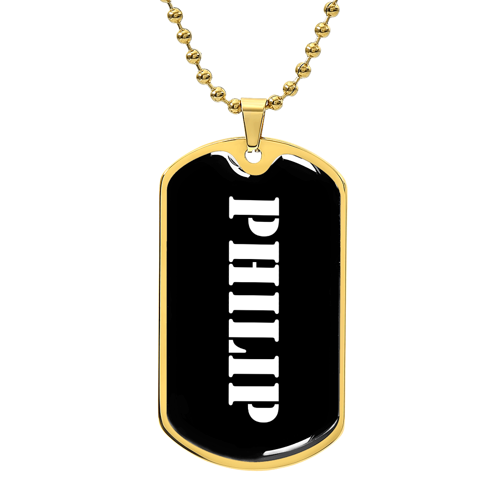 Philip v3 - 18k Gold Finished Luxury Dog Tag Necklace