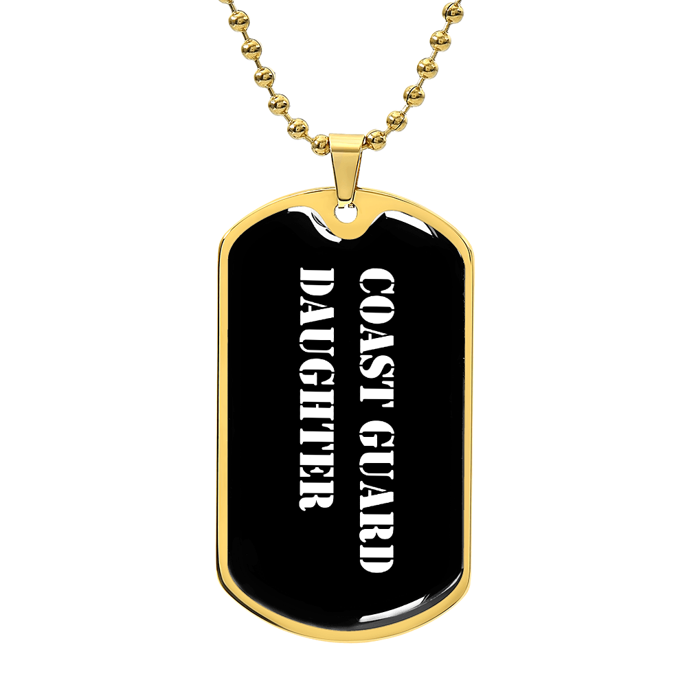 Coast Guard Daughter v3 - 18k Gold Finished Luxury Dog Tag Necklace