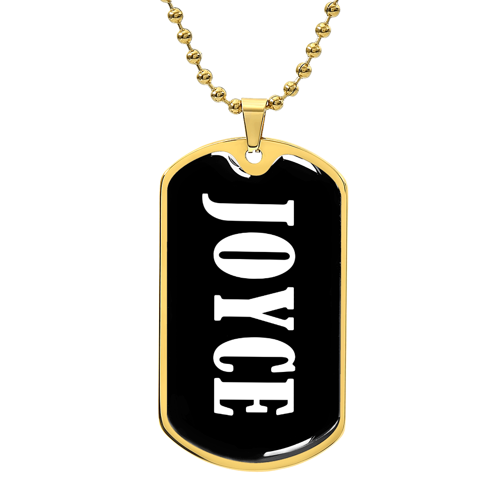 Joyce v01w - 18k Gold Finished Luxury Dog Tag Necklace