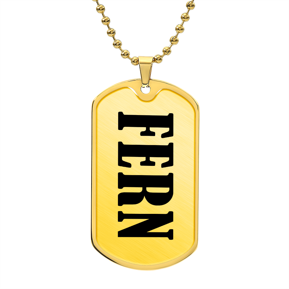Fern v01 - 18k Gold Finished Luxury Dog Tag Necklace