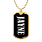 Jayne v03 - 18k Gold Finished Luxury Dog Tag Necklace