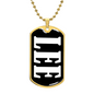Lee v01w - 18k Gold Finished Luxury Dog Tag Necklace