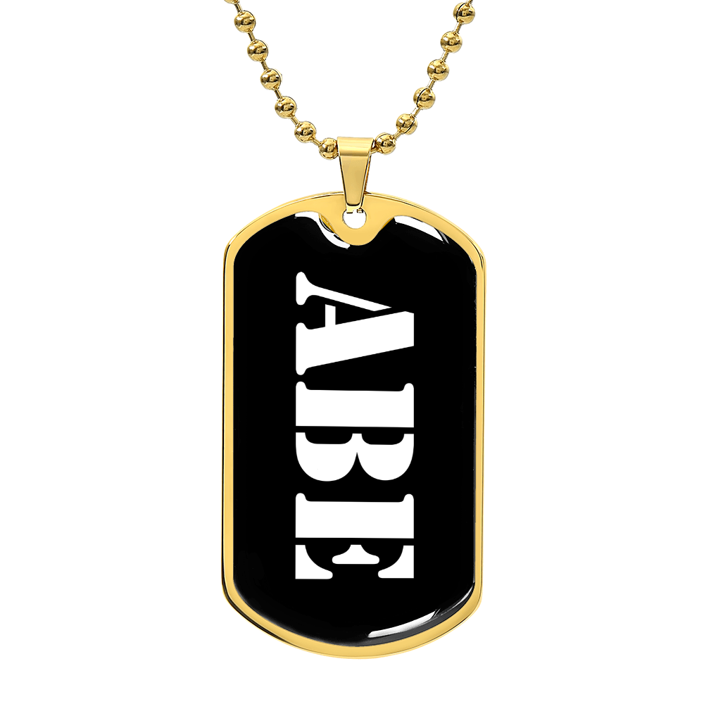 Abe v3 - 18k Gold Finished Luxury Dog Tag Necklace
