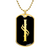 Initial I v001-32 - 18k Gold Finished Luxury Dog Tag Necklace