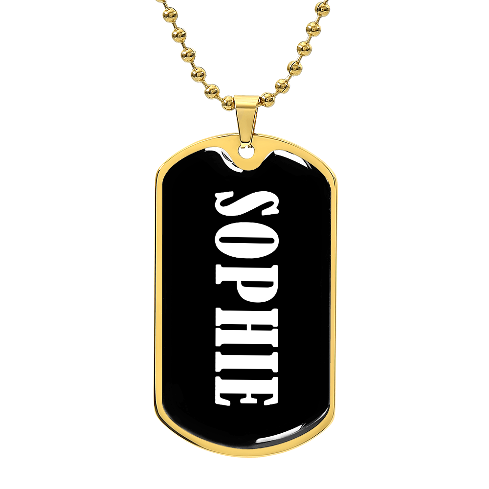 Sophie v03 - 18k Gold Finished Luxury Dog Tag Necklace