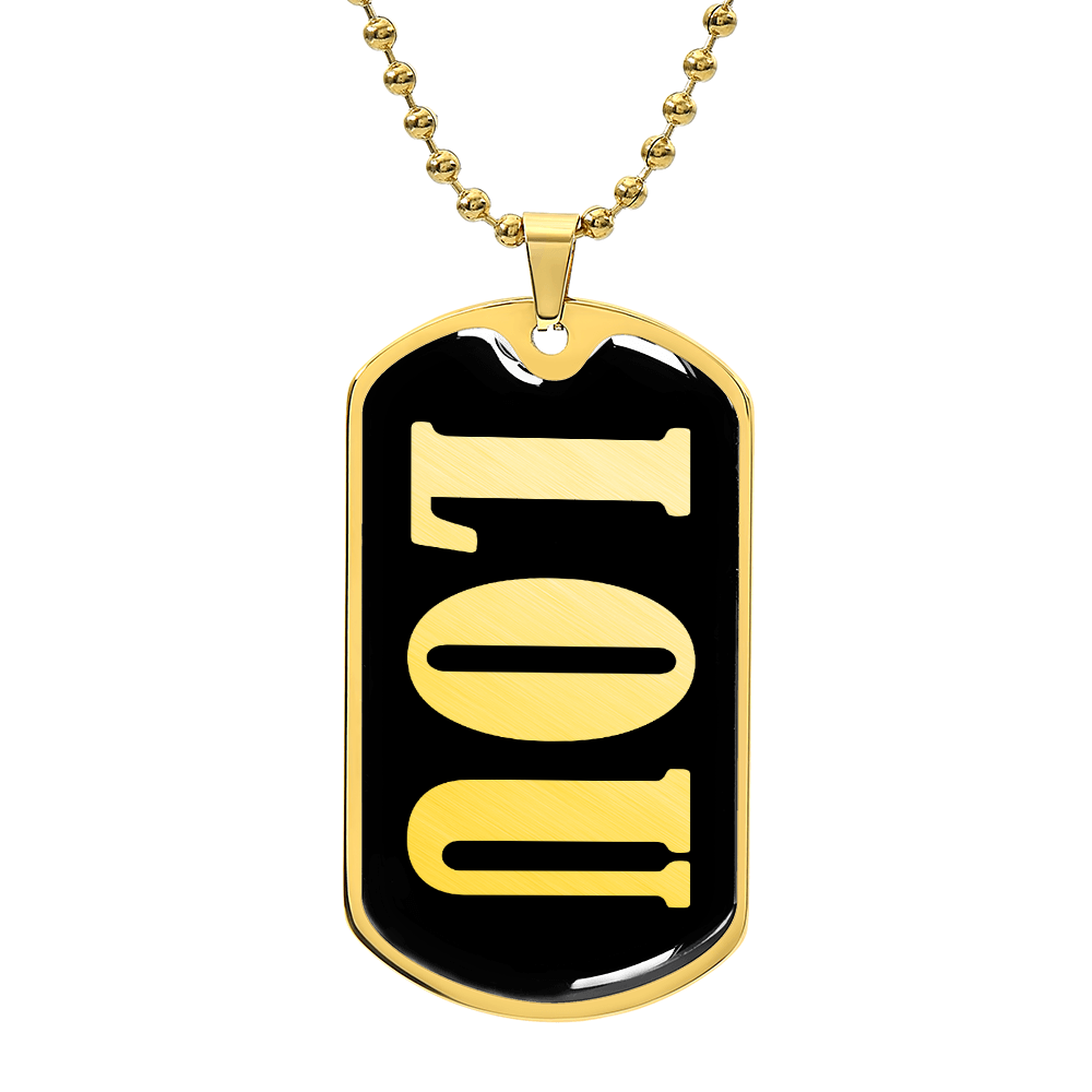 Lou v02 - 18k Gold Finished Luxury Dog Tag Necklace