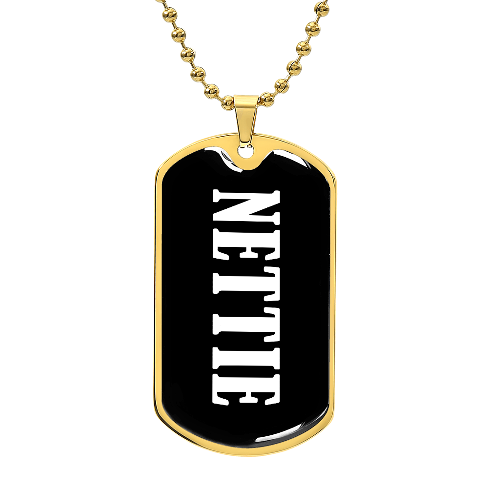 Nettie v03 - 18k Gold Finished Luxury Dog Tag Necklace
