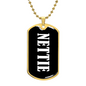 Nettie v03 - 18k Gold Finished Luxury Dog Tag Necklace
