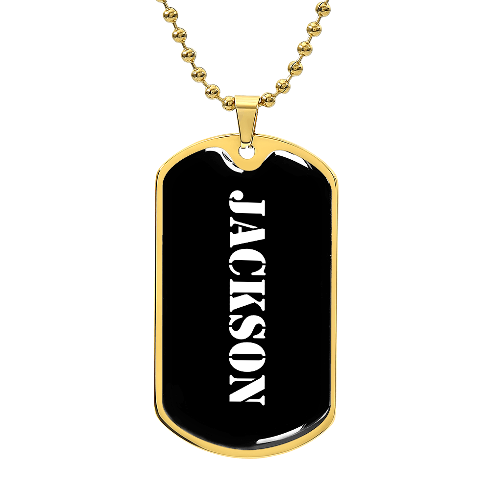 Jackson v3 - 18k Gold Finished Luxury Dog Tag Necklace