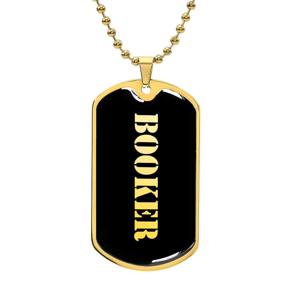 Booker v2 - 18k Gold Finished Luxury Dog Tag Necklace