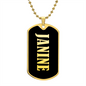 Janine v02 - 18k Gold Finished Luxury Dog Tag Necklace
