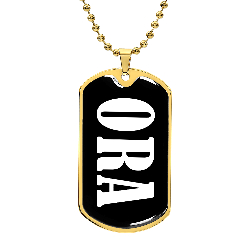 Ora v03 - 18k Gold Finished Luxury Dog Tag Necklace