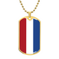 Dutch Flag - 18k Gold Finished Luxury Dog Tag Necklace