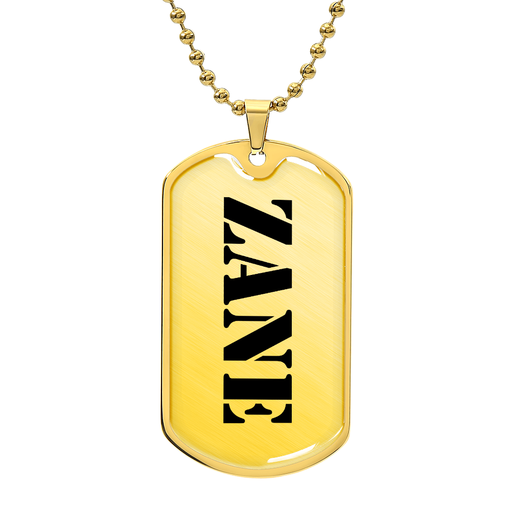 Zane - 18k Gold Finished Luxury Dog Tag Necklace