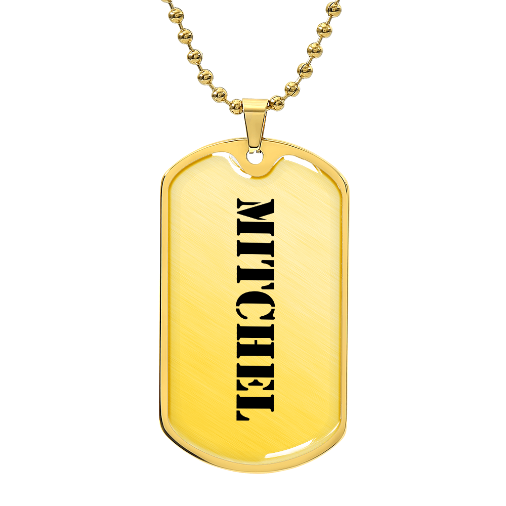 Mitchel - 18k Gold Finished Luxury Dog Tag Necklace