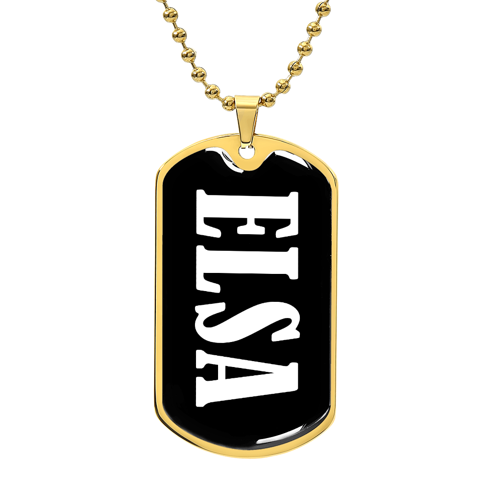 Elsa v03 - 18k Gold Finished Luxury Dog Tag Necklace