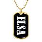 Elsa v03 - 18k Gold Finished Luxury Dog Tag Necklace