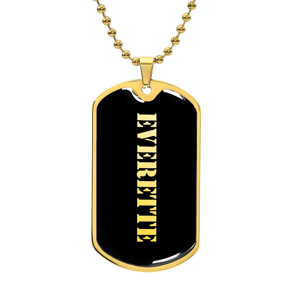 Everette v2 - 18k Gold Finished Luxury Dog Tag Necklace