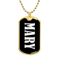 Mary v01w - 18k Gold Finished Luxury Dog Tag Necklace