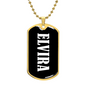 Elvira v03 - 18k Gold Finished Luxury Dog Tag Necklace