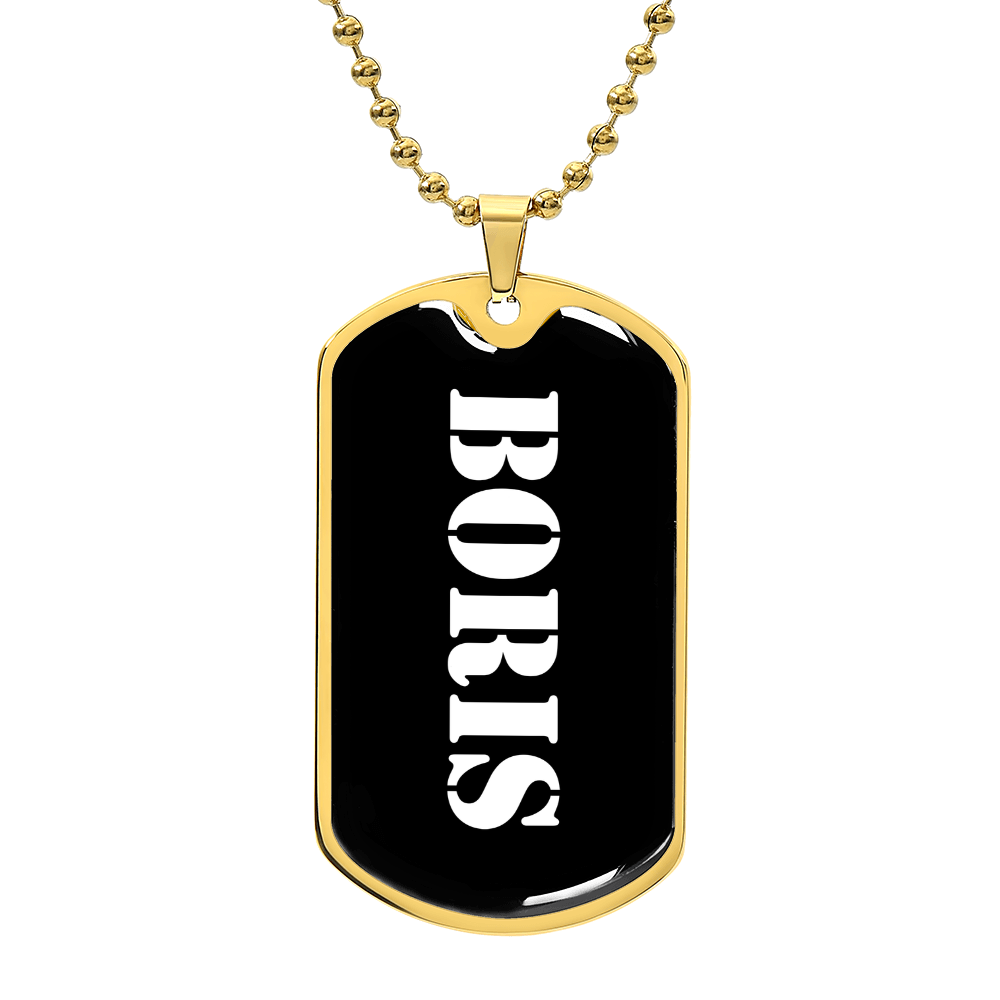 Boris v3 - 18k Gold Finished Luxury Dog Tag Necklace