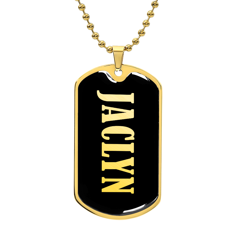 Jaclyn v02 - 18k Gold Finished Luxury Dog Tag Necklace