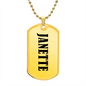 Janette v01 - 18k Gold Finished Luxury Dog Tag Necklace