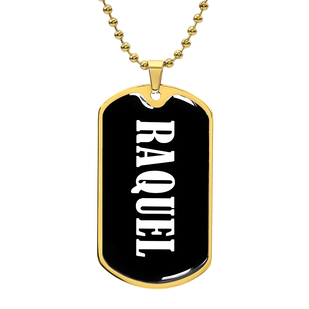 Raquel v03 - 18k Gold Finished Luxury Dog Tag Necklace