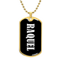 Raquel v03 - 18k Gold Finished Luxury Dog Tag Necklace